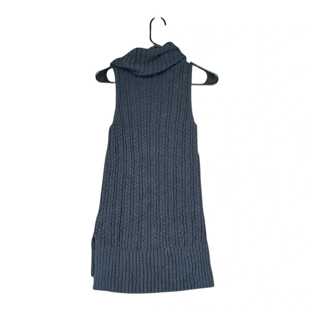 Hollister Women’s S Small Navy Sleeveless Turtleneck Tank Y2K Cozy Knit Boho